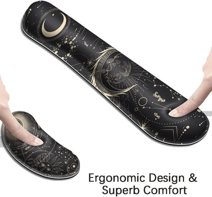 Enlarge Gel Keyboard Wrist Rest Pad Set,Mouse Wrist Foam Cushion Support Pad,Anti-Slip,Ergonomic,Comfortable,Typing Pain Relief,For Office Computer Desks,Laptops,Gaming, Constellation