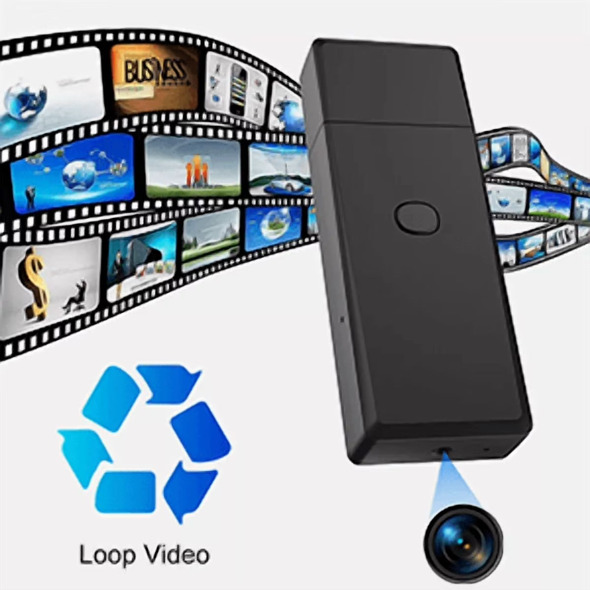 Mini Body Cam (64GB USB Flash Drive Style) – 1080P Security Video, Rechargeable Portable Surveillance Camera