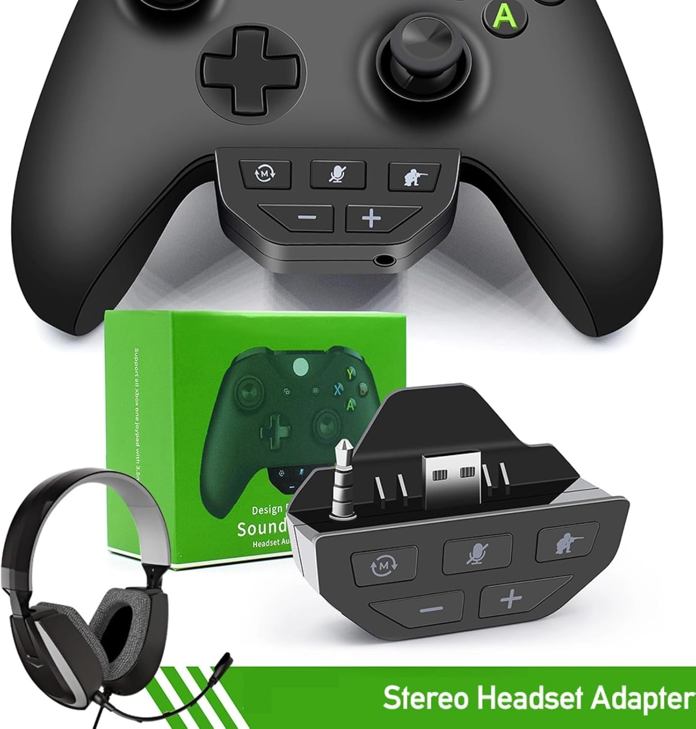 Headphone Adapter, Controller Audio Adapter, 3.5 Mm Audio Port, for Xbox One Wireless Gamepad(Black)