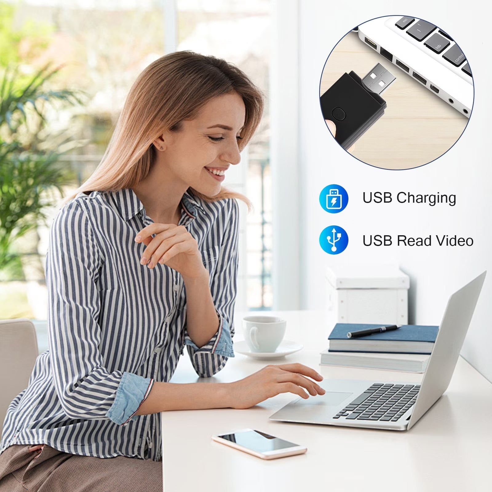 Mini Body Cam (64GB USB Flash Drive Style) – 1080P Security Video, Rechargeable Portable Surveillance Camera